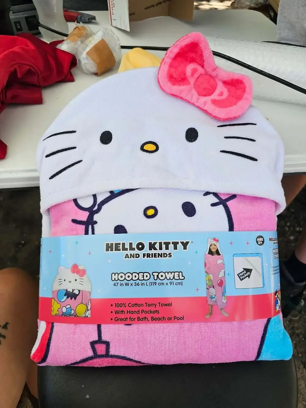 Hello Kitty And Friends Hooded Towel Pink Cotton